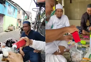 Potongan gambar video sejumlah pria menenggak oli demi kesehatan. (Liputan6.com/ Dok Ist)