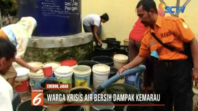 BPBD salurkan bantuan dua tangki air bersih untuk warga Cirebon, Jawa Barat.
