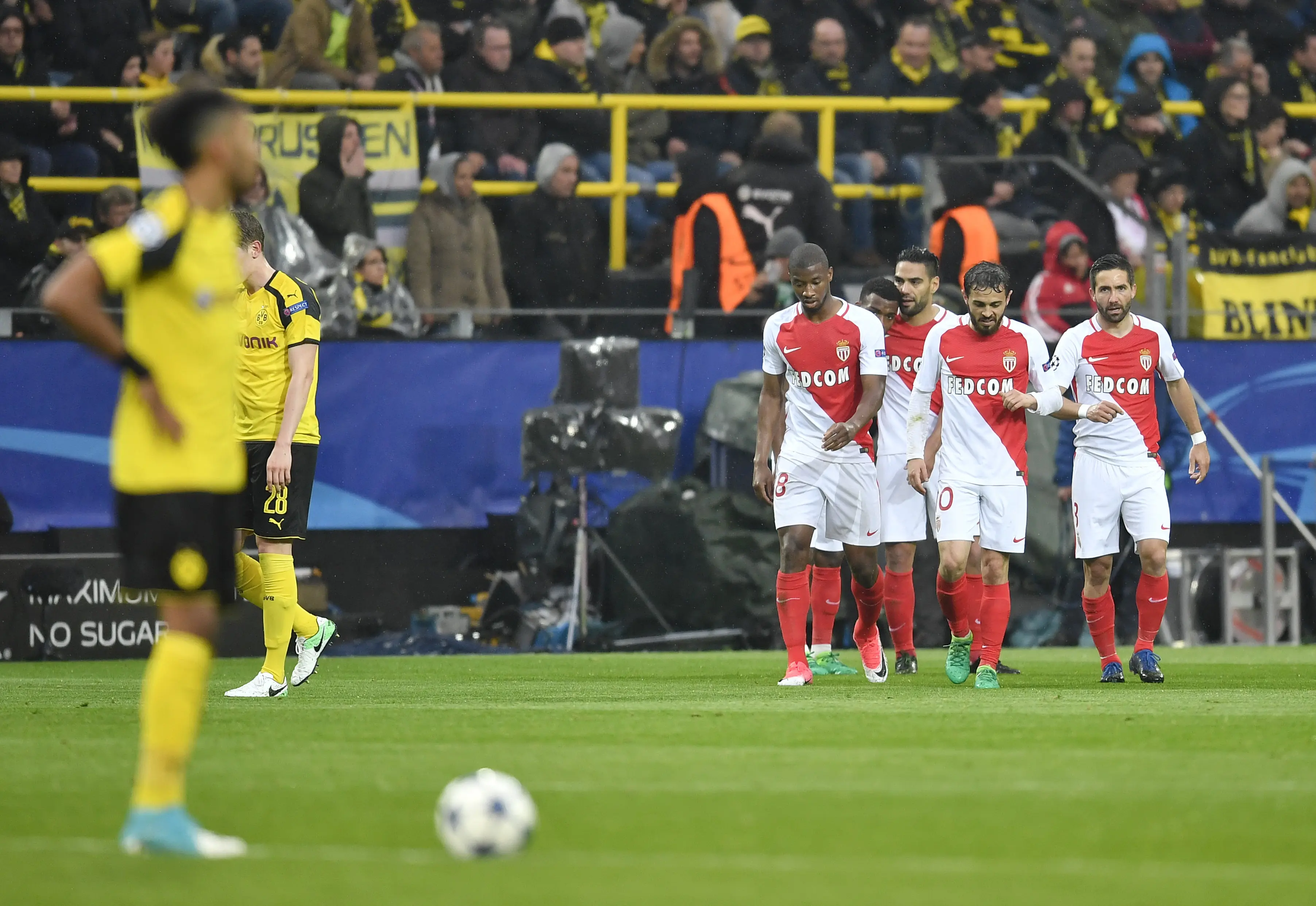 AS Monaco menang 3-2 atas Borussia Dortmund di Signal Iduna Park. (AP Photo/Martin Meissner)