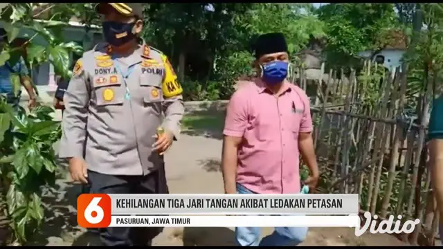 Darsan (38), perangkat Desa Kapasan, Kecamatan Nguling, Kabupaten Pasuruan hancur terkena ledakan petasan. Darsan diduga lalai dan salah memegang saat menyulut petasan jenis kembang api.