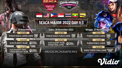 Jadwal dan Live Streaming SEACA Major 2022 di Vidio Pekan Ini. (Sumber : dok. vidio.com)