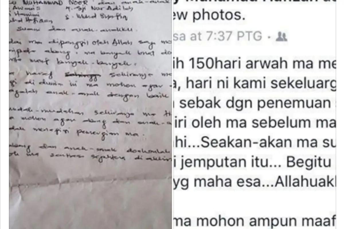 Satu Keluarga di Malaysia Shock Dapat Surat dari Alm Ibu Mereka
