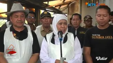 Menjelang Idul Adha 1444 H, Gubernur Jawa Timur, Khofifah Indar Parawansa Selasa siang sidak ke peternakan hewan sapi di Kabupaten Lamongan, untuk memastikan hewan yang dijadikan kurban dalam kondisi sehat.