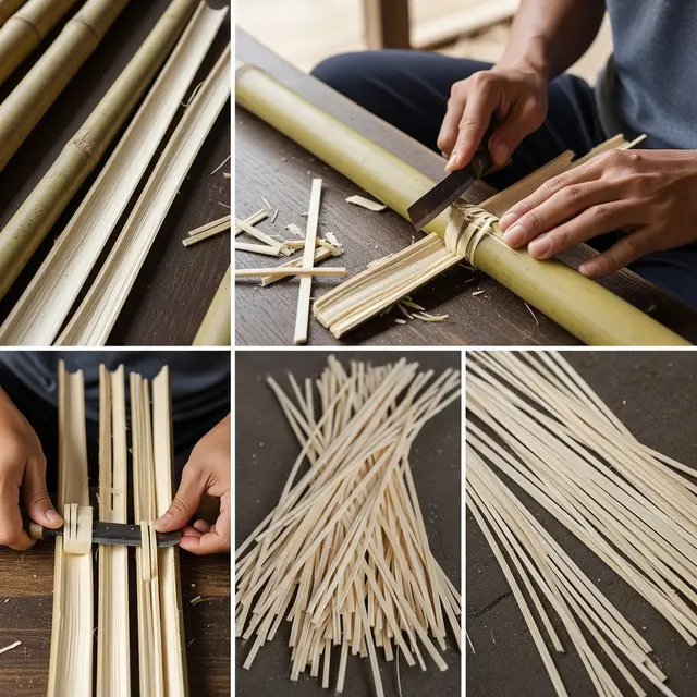 Cara membuat besek dari bambu (Image by Gemini AI)