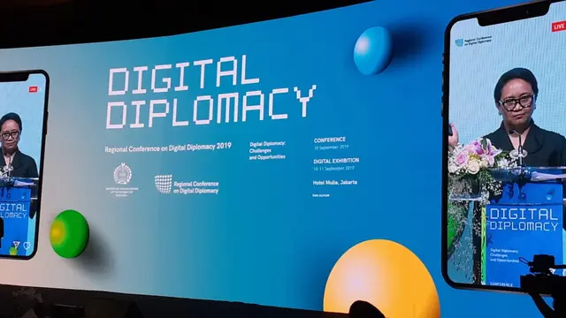 Menteri Luar Negeri RI, Retno Marsudi, membuka Regional Conference on Digital Diplomacy di Jakarta (10/9/2019) (Rizki Akbar Hasan / Liputan6.com)