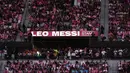 Inter Miami memberikan penghormatan untuk pemainnya Lionel Messi dengan menamai salah satu sisi tribune mereka dengan nama sang pemain. (AP Photo/Lynne Sladky)