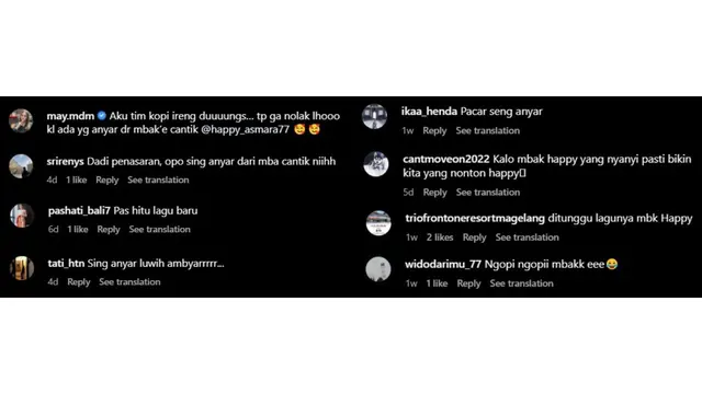 Screenshot komentar Instagram reels @happy_asmara77