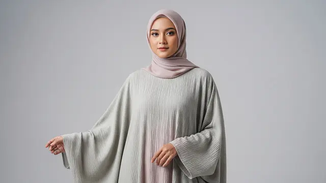 Abaya Batwing (Abaya Kelelawar) dengan Material Crinkle Airflow