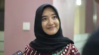 Calon Paskibraka 2019 dari Nusa Tenggara Barat, Shelly Melsyan Silva terpilih sebagai Bu Lurah Desa Bahagia. Dia berjanji akan menjadi sosok ibu bagi teman-temannya. (Foto: Liputan6.com/Ratu Annisaa Suryasumirat).