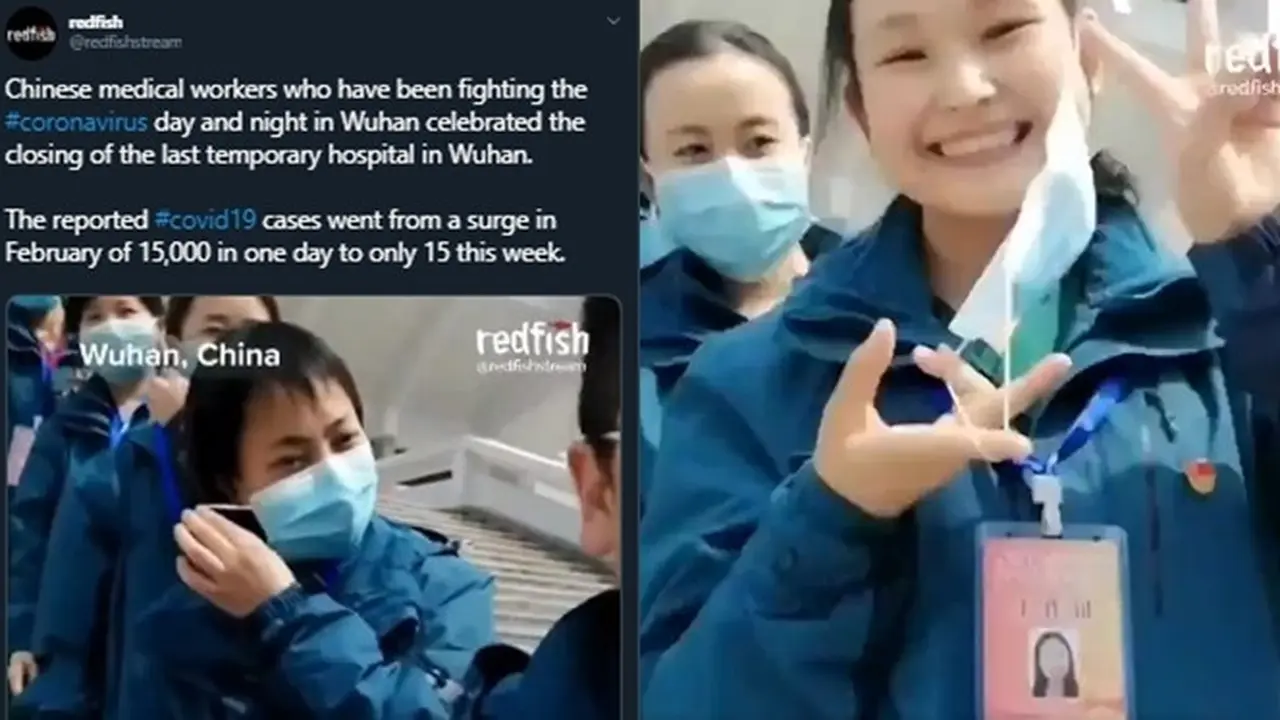 Cara unik tenaga medis rayakan menurunnya kasus virus corona di Wuhan, China