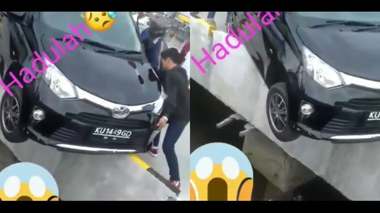 Toyota Calya nyaris tercebur ke laut