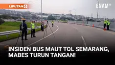Tim Traffic Accident Analysis (TAA) Korlantas Mabes Polri melakukan olah tempat kejadian perkara (TKP) kecelakaan bus Cahaya Trans di Jalan Tol Semarang Kilometer 420, Senin petang.