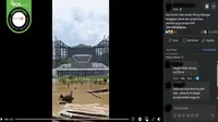 Gambar tangkapan layar&nbsp;video yang diklaim Ibu Kota Nusantara (IKN) diterjang banjir besar dan hampir tenggelam. (sumber: Facebook)