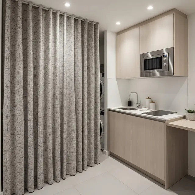 Desain Dapur Kecil dan Area Laundry dalam Satu Ruang
