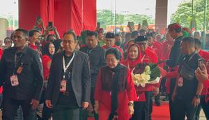 Ketua Umum DPP PDIP, Megawati Soekarnoputri menghadiri Rapat Kerja Nasional (Rakernas) I 2026 sekaligus peringatan HUT ke-53 di arena Beach City International Stadium (BCIS), Ancol. (Liputan6.com/Lizsa Egeham)