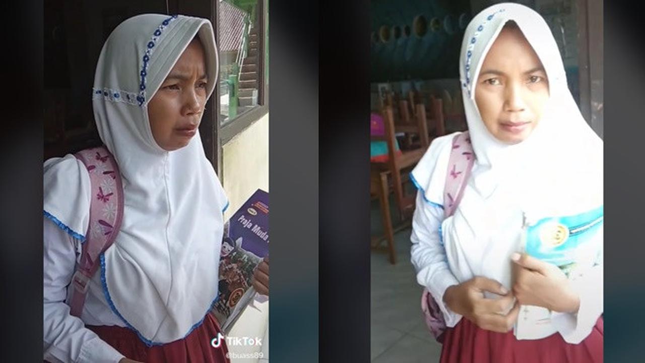 Aksi Emak-emak Nyamar Jadi Anak SD Ini Viral, Sindir Kelamaan Sekolah Online