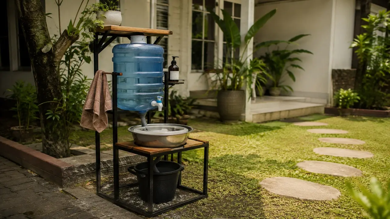 Wastafel Portable dari Galon Bekas