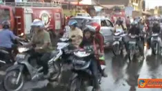 Kemacetan terjadi di lokasi kebakaran