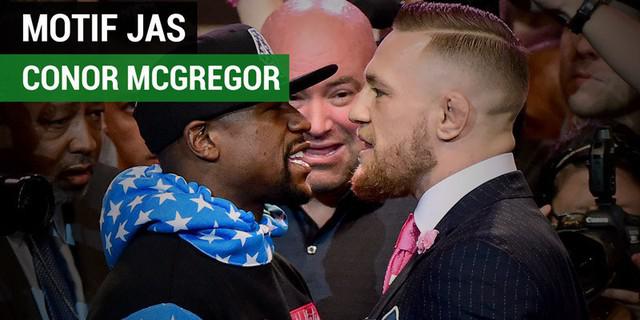 VIDEO: McGregor Pakai Jas Bermotif Kata-Kata Kasar Hadapi Mayweather