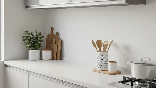 Model Lemari Dapur Minimalis Terbaru Aluminium (Image by Gemini AI)