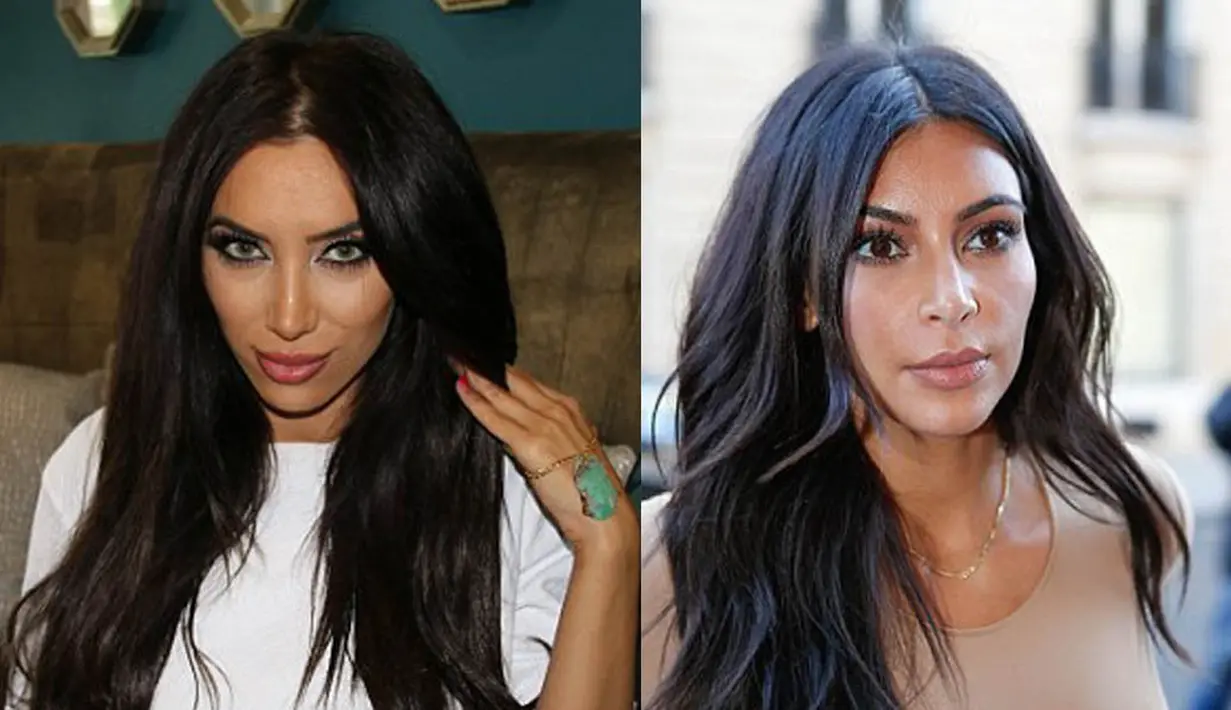 Dari segi perawakan dan penampilan, Milana Shlani memang memiliki kemiripan dengan Kim Kardashian. (Dailymail)