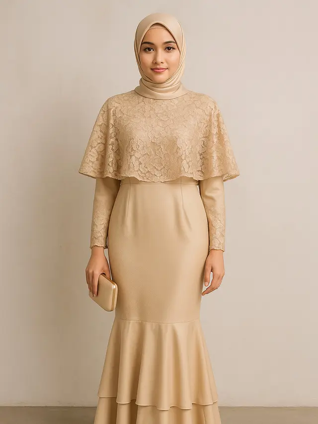 Gamis Brokat Rempel Bawah (Foto: ChatGPT)