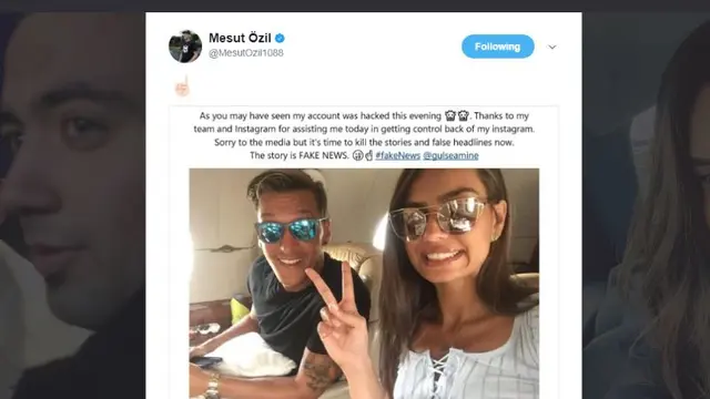Mesut Ozil mengunggah foto bersama Miss Turki, Amine Gulse