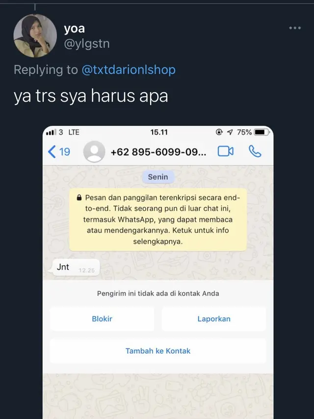 Chat Kocak Antara Kurir dan Pelanggan, Bikin Ketawa Ngakak. (Sumber: Twitter/txtdariolshop)
