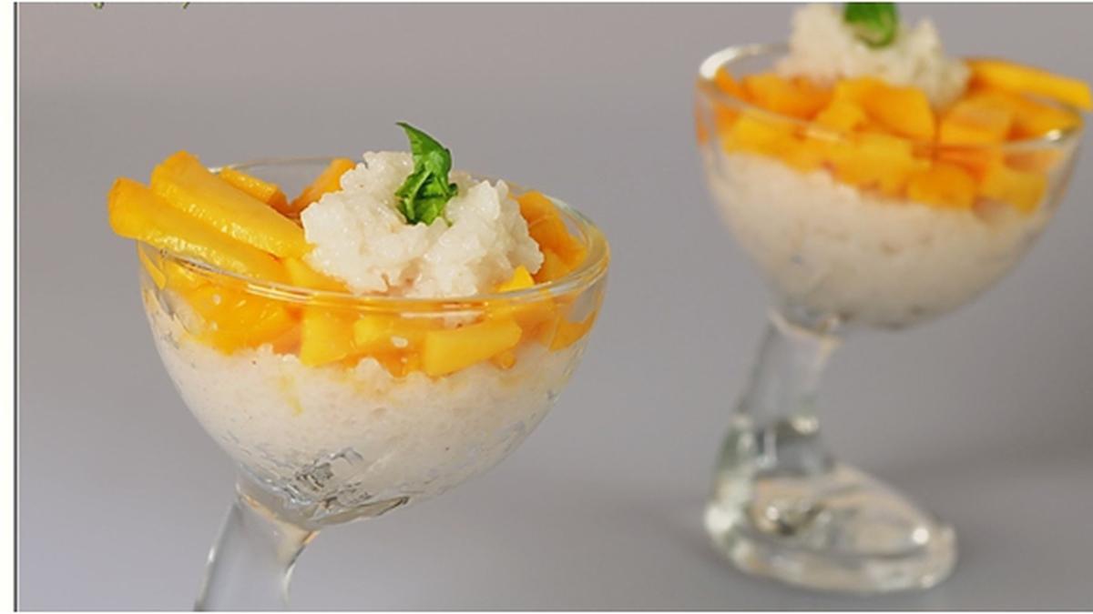Resep Puding Nasi Mangga dengan Santan