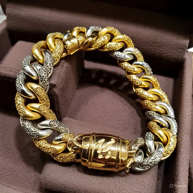 Gelang Emas Rantai Arab Kombinasi Dua Warna