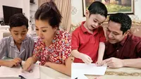 Momen 6 Artis Ajari Anak Belajar (sumber: instagram/sarwendah29/dude2harlino)