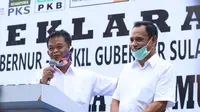 Pasangan Bakal Calon Gubernur dan Wakil Gubernur Sulteng Rusdi Mastura - Ma'mun Amir saat deklarasi untuk maju dalam Pilkada tahun 2020, Kamis (3/9/2020). (Foto: Salahudin).