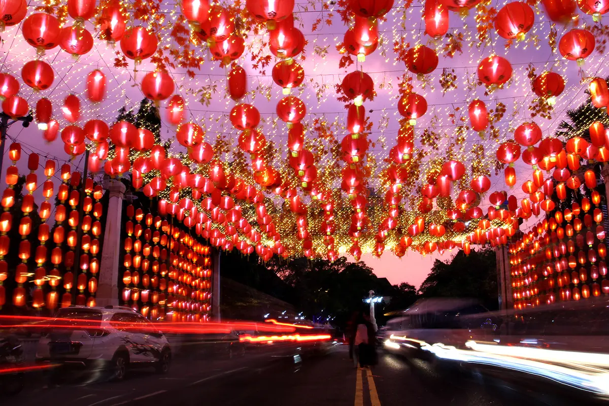 Lampion Imlek di Pasar Gede