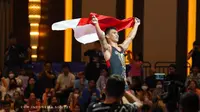 Atlet gulat Indonesia Muhammad Aliansyah merebut emas pada SEA Games 2023 Kamboja  (dok CdM Indonesia SG 2023)