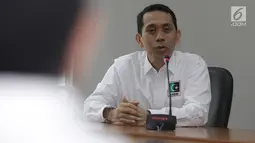 Presidium KAHMI, Kamrussamad saat memberikan sambutan pada pertemuan dengan Ketua Umum Kadin, Rosan Roeslani membahas peran wirausaha dalam memperkuat kemandirian ekonomi bangsa, Jakarta, Kamis (23/11). (Liputan6.com/Pool/KAHMI)