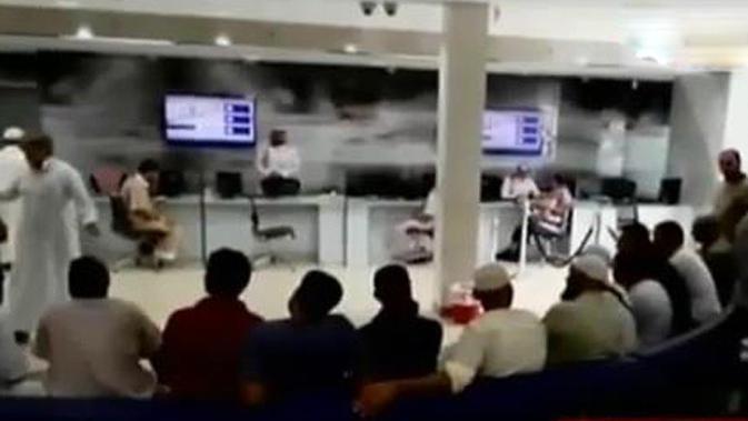 Para jemaah haji bisa menyetor uang pembelian kambing ke bank arab Saudi Al-Rajhi.