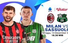Nonton Siaran Langsung Serie A Pekan ke-15: AC Milan vs Sassuolo, Tayang di Vidio