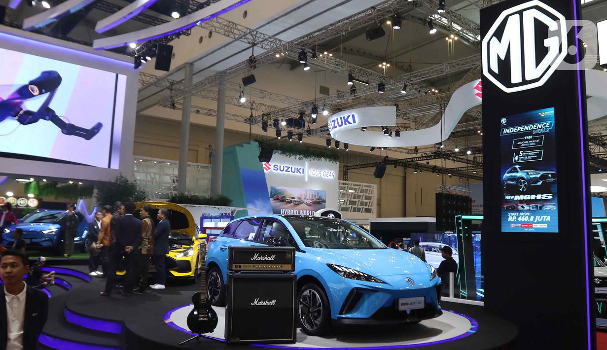 MG Motor Indonesia memperkenalkan mobil listrik terbaru, Compact SUV bertenaga listrik, desain sporty dan modern, serta fitur-fitur kenyamanan yang terbaik bagi konsumen modern Indonesia. (Liputan6.com/Angga Yuniar)