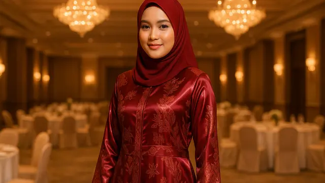 Model Gamis Batik Pesta