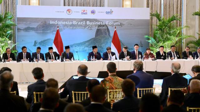 Prabowo Subianto menyebut ada banyak kesamaan antara Indonesia dan Brasil, mulai dari sumber daya alam maupun visi strategis untuk masa depan (Dok. Sekretariat Presiden).