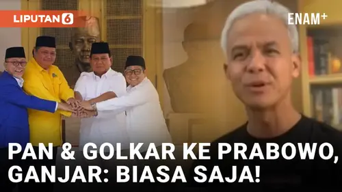 VIDEO: Ganjar Respons Santai Deklarasi Dukungan Golkar dan PAN Terhadap Prabowo
