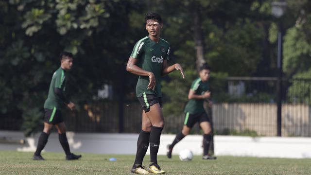Pemain Timnas Indonesia U-22, Septian Bagaskara. (Bola.com/Vitalis Yogi Trisna)
