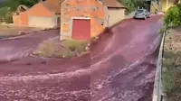Sungai Anggur Merah Muncul di Portugal Usai Tangki Berisi 2,2 Juta Liter Jebol