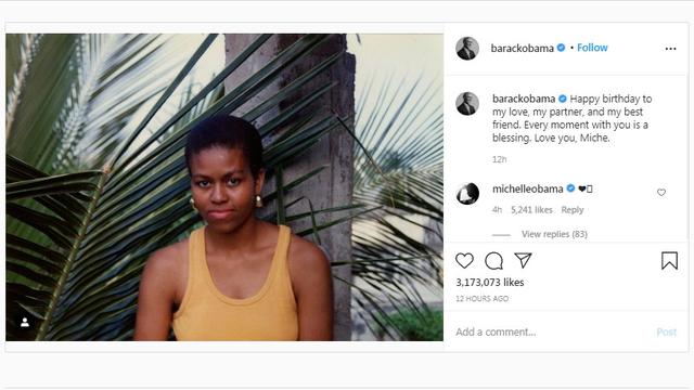 Pesan Manis Barack Obama di Ulang Tahun Sang Istri yang ke-37