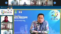 Wali Kota Tangerang, Arief R. Wismansyah dalam webinar sosialisasi publik terbuka untuk proyek fasilitas Pengolahan Sampah Menjadi Energi Listrik (PSEL) di Kota Tangerang, Jumat (25/2/2022). (Ist)