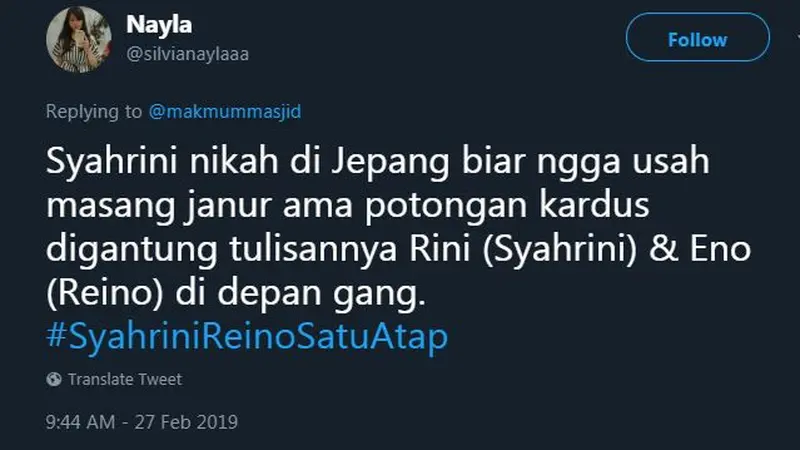 alasan nyeleneh alasan Syahrini menikah di Jepang (@silvianaylaaa)