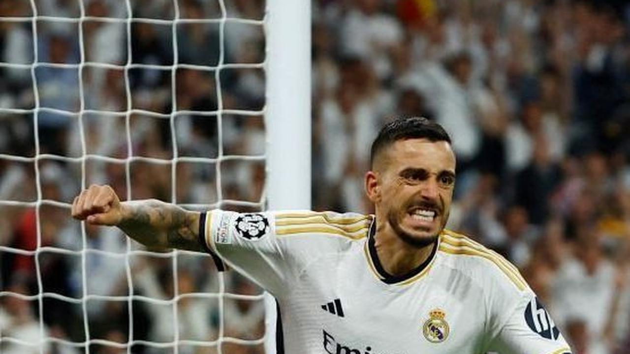 Joselu sukses membuat gol penyeimbang 1-1 di menit ke-88. Foto: Reuters<br>