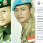 Anto Cepi dan AHY kompak memakai seragam dan topi baret (Foto: Instagram AHY dan Anto Cepi) 