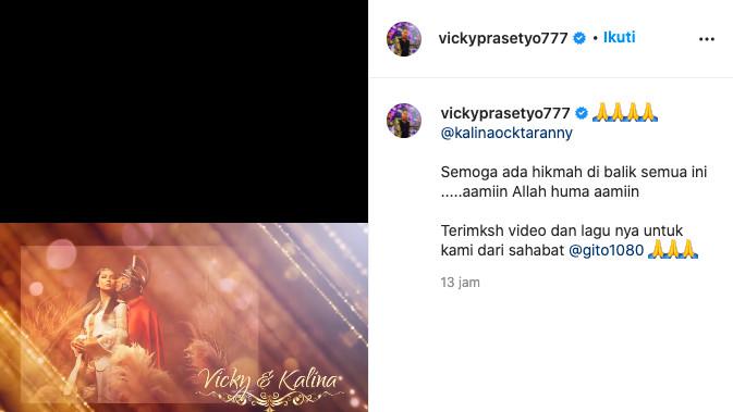 Kalina Ocktaranny Umumkan Batal Menikah, Vicky Prasetyo: Semoga Ada Hikmah di Balik Ini. (instagram.com/vickyprasetyo777)