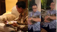 6 Potret Anies Baswedan dan Prabowo Subianto Main Bareng Kucing Kesayangan, Nyuapin hingga Minta Pijat Pus-Pus